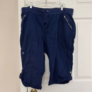 Style&Co. Womens Navy Cargo Cropped Pants / Shorts
